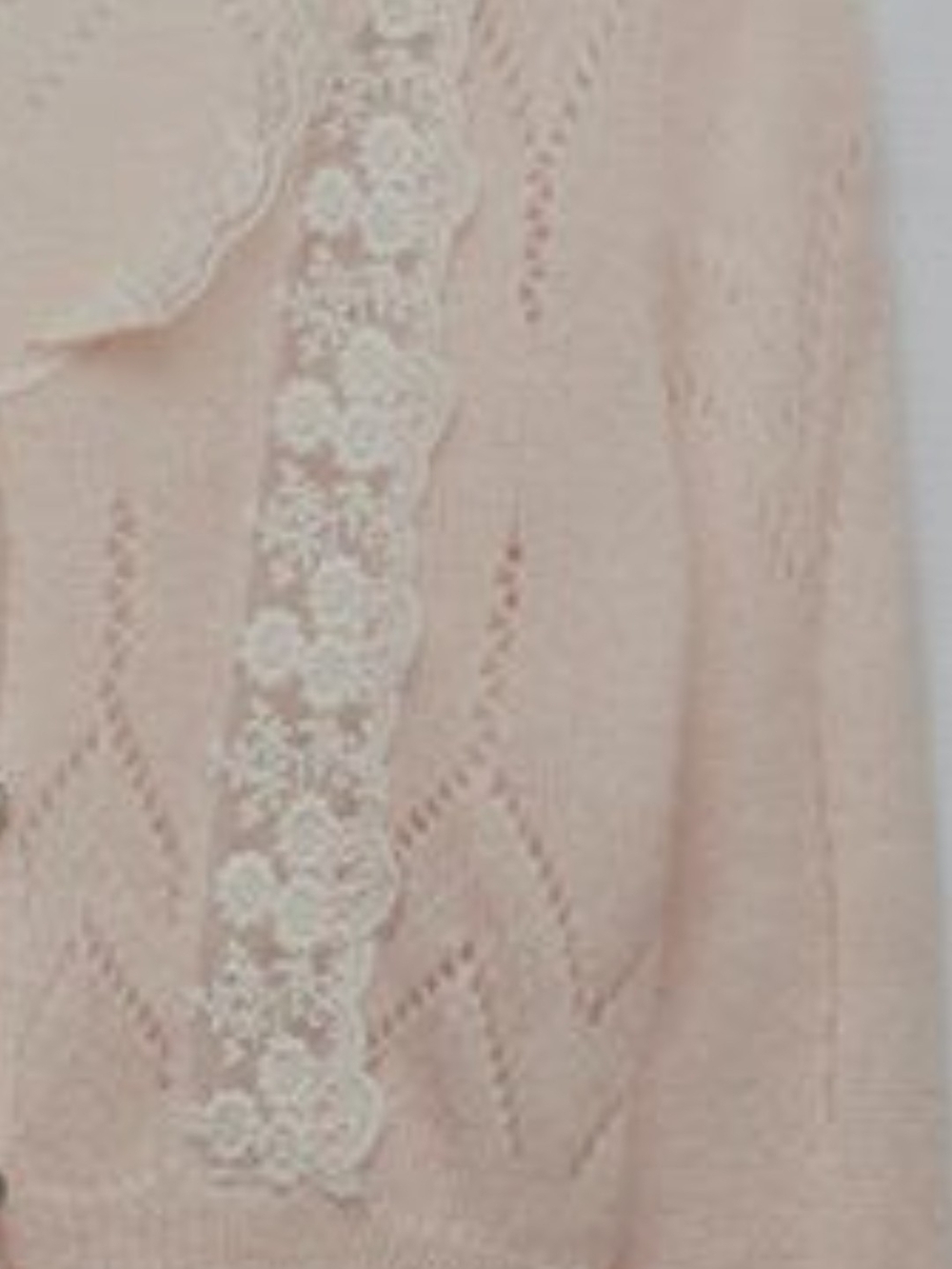 Zara Pink Lace-Trim Knit Cardigan